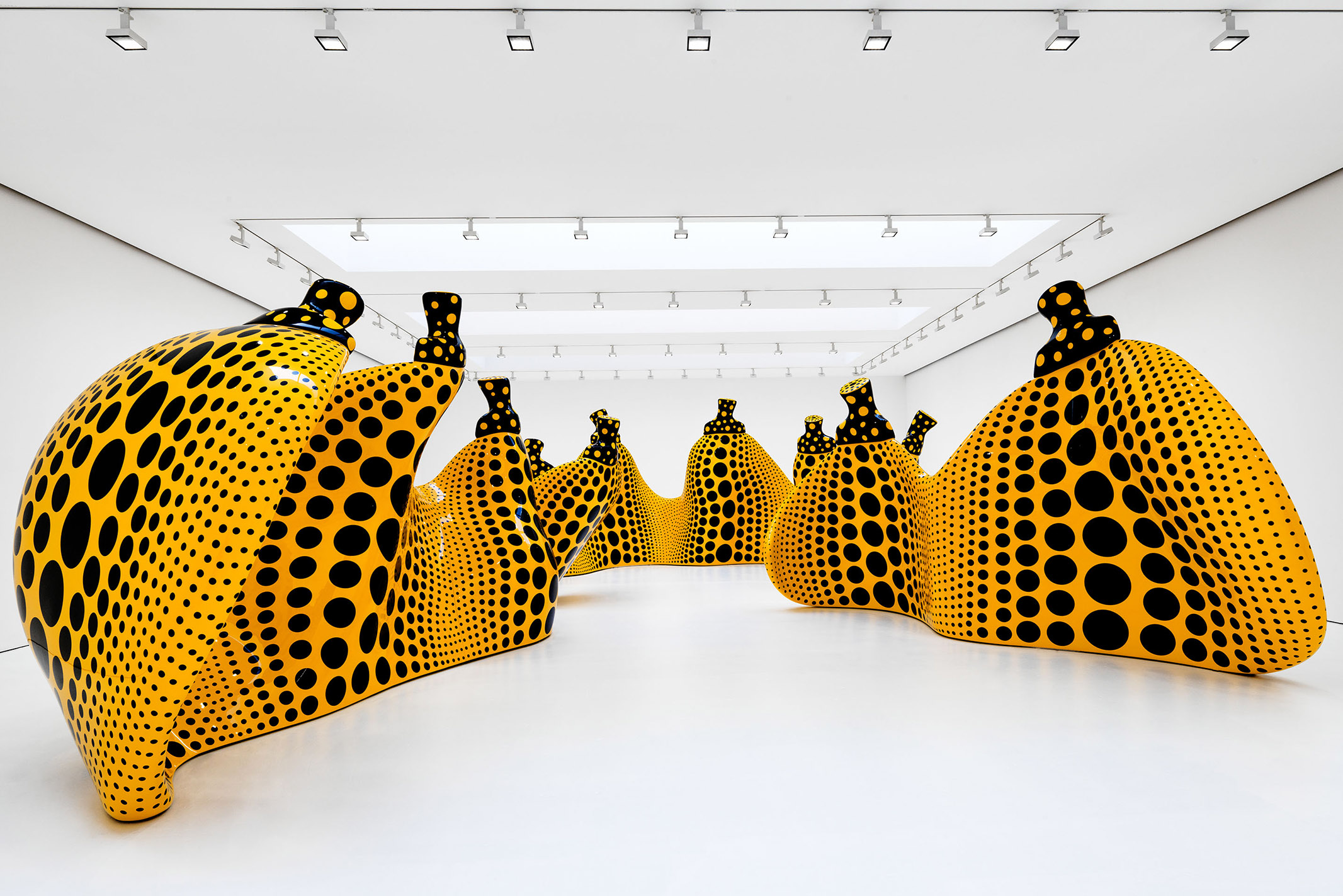 A giant Yayoi Kusama sculpture has popped up on the façade of the