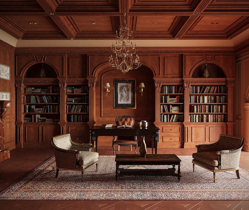 Aashi Gupta Designs conjures a library that feels like a historical escape proving that a library can be both avante-garde and functional. All furniture and furnishings have been imported and locally sourced by Aashi Gupta Design team. (Image credits: Aashi Gupta Designs)